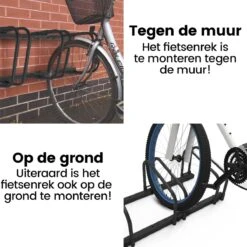 Alora Fietsenrek Voor 4 Fietsen Zwart- Met Muurbevestiging - Fietsen Rek -Winkel Voor Fietsbenodigdheden 1200x1200 532