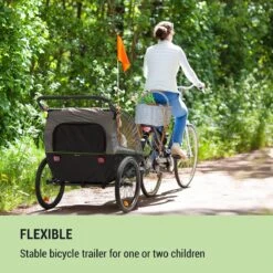Klarfit Kiddy King Fietskar Voor Kinderen - Fietsaanhanger Voor 1 Tot 2 Kinderen Vanaf 12 Maanden - Joggerbuggy - Met Gaas En Regehoes - Inclusief Opbergruimte -Winkel Voor Fietsbenodigdheden 1200x1200 562