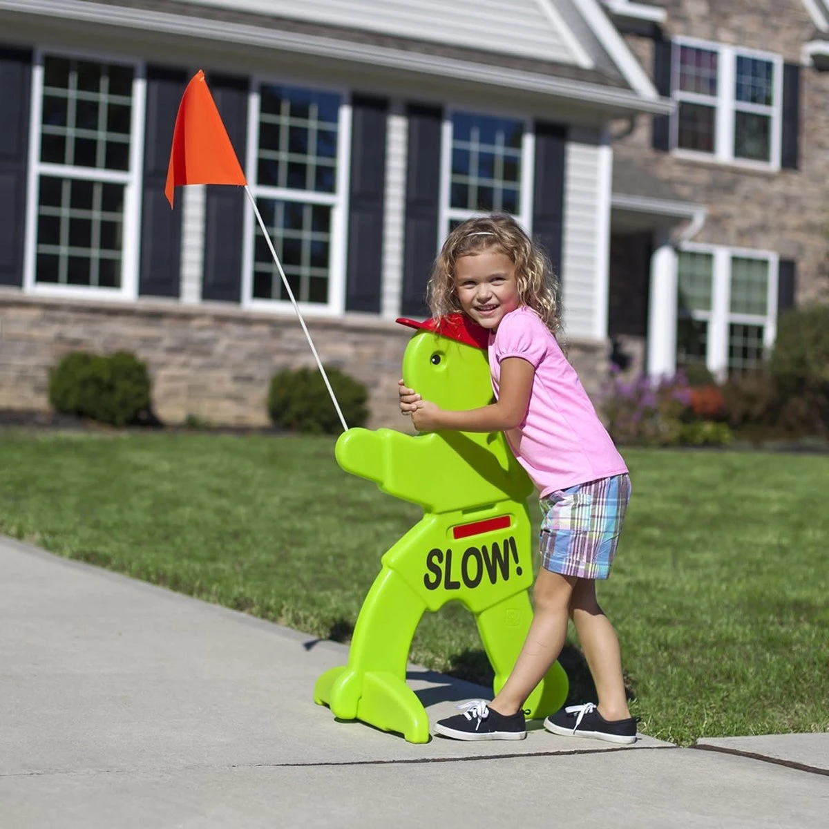 Victor Veilig Met Rode Waarschuwingsvlag - Verkeersmaatje / Verkeerspop In Fluoriserend Groen - Pas Op Spelende Kinderen Waarschuwingsbord Kid Alert 9 Victor Veilig Met Rode Waarschuwingsvlag - Verkeersmaatje / Verkeerspop In Fluoriserend Groen - Pas Op Spelende Kinderen Waarschuwingsbord Kid Alert - Afbeelding 7