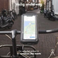 Accezz Telefoonhouder Fiets - GSM Houder Fiets - Telefoonhouder Fiets Waterdicht - 360° Rotatie - Universeel - Zwart -Winkel Voor Fietsbenodigdheden 1200x1200 605