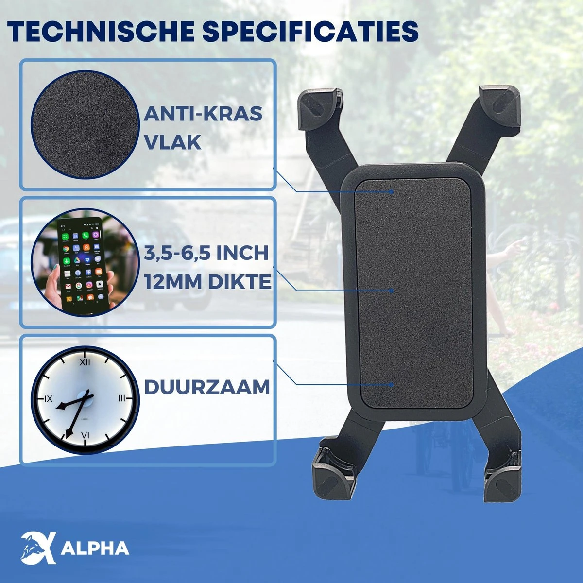 Alpha Telefoonhouder Fiets - Snel Gemonteerd - Verselbaar & Roteerbaar 10 Alpha Telefoonhouder Fiets - Snel Gemonteerd - Verselbaar & Roteerbaar - Afbeelding 9