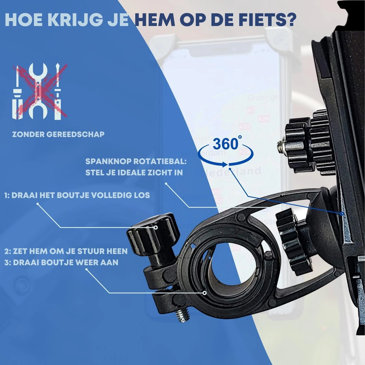 Alpha Telefoonhouder Fiets - Snel Gemonteerd - Verselbaar & Roteerbaar 16 Alpha Telefoonhouder Fiets - Snel Gemonteerd - Verselbaar & Roteerbaar - Afbeelding 15