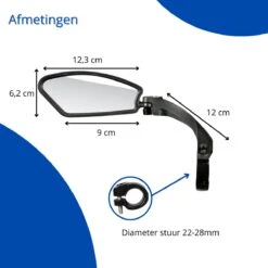 Fietsspiegel - Fietsspiegel Ebike - Links - Achteruitkijkspiegel - Fietsspiegel Op Stuur - Fiets Spiegel - Verstelbaar - Zwart - Stuurbevestiging - EJC Products -Winkel Voor Fietsbenodigdheden 1200x1200 792