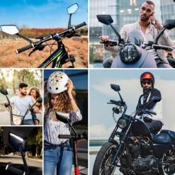 Beyond Gold - Fietsspiegel - Links - Reflectie Strip - E Step - Elektrische Fiets - Mountain Bike - Incl Grote Kijkhoek - Achteruitkijkspiegel - 360º Verstelbaar - Multifunctioneel - Incl Inbussleutel - Fiets Spiegel -Winkel Voor Fietsbenodigdheden 1200x1200 802