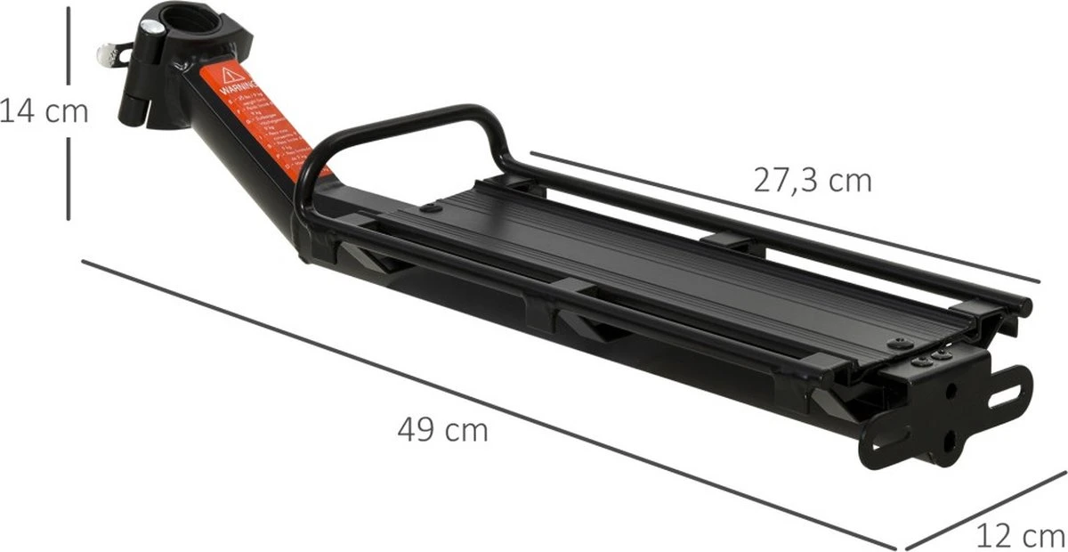 Merkloos Universele Fiets Bagagedrager - Voor Achterop Zadelpen Mountainbike/MTB/Racefiets - Achter Bagage Drager Rek - Met Quick Release Fietsframe Bevestiging - Bagagerek - Lichtgewicht Aluminium - Zwart 5 Merkloos Universele Fiets Bagagedrager - Voor Achterop Zadelpen Mountainbike/MTB/Racefiets - Achter Bagage Drager Rek - Met Quick Release Fietsframe Bevestiging - Bagagerek - Lichtgewicht Aluminium - Zwart - Afbeelding 3