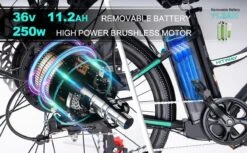 HITWAY 26 Inch E-bike, Elektrische Fiets Voor Heren En Dames, Pedelec Stadsfietsen, 250 W Motor, 36 V/11,2 Ah E-bike, Shimano 7 Versnellingen, 35-90 Km| Wit / Blauw 22 HITWAY 26 Inch E-bike, Elektrische Fiets Voor Heren En Dames, Pedelec Stadsfietsen, 250 W Motor, 36 V/11,2 Ah E-bike, Shimano 7 Versnellingen, 35-90 Km| Wit / Blauw -Winkel Voor Fietsbenodigdheden 1200x742 15