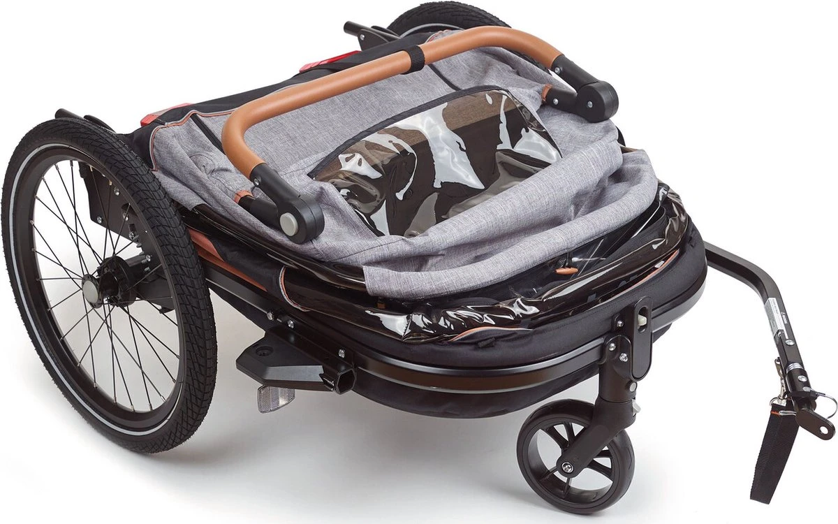 Bobike 2-in-1 Fietskar En Wandelwagen - Zwart/bruin 6 Bobike 2-in-1 Fietskar En Wandelwagen - Zwart/bruin - Afbeelding 4