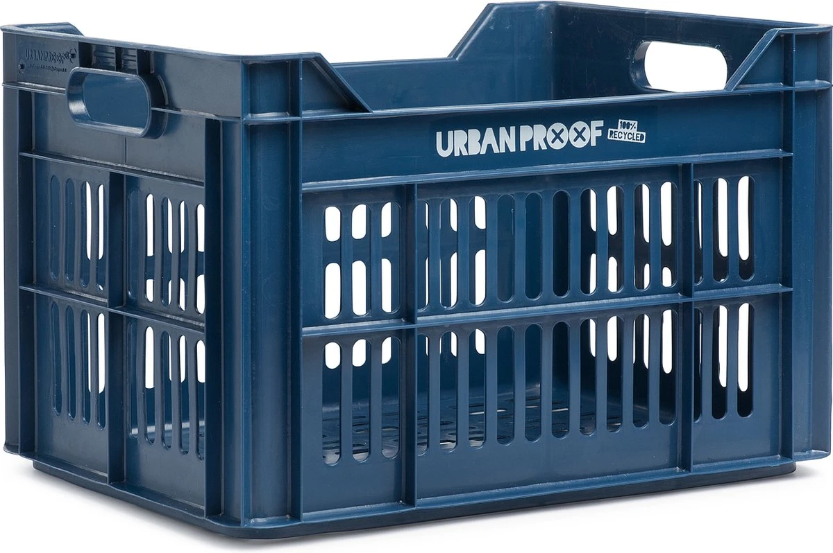 Gerecyclede Fietskrat Urban Proof 30 Liter - Donkerblauw 3 Gerecyclede Fietskrat Urban Proof 30 Liter - Donkerblauw