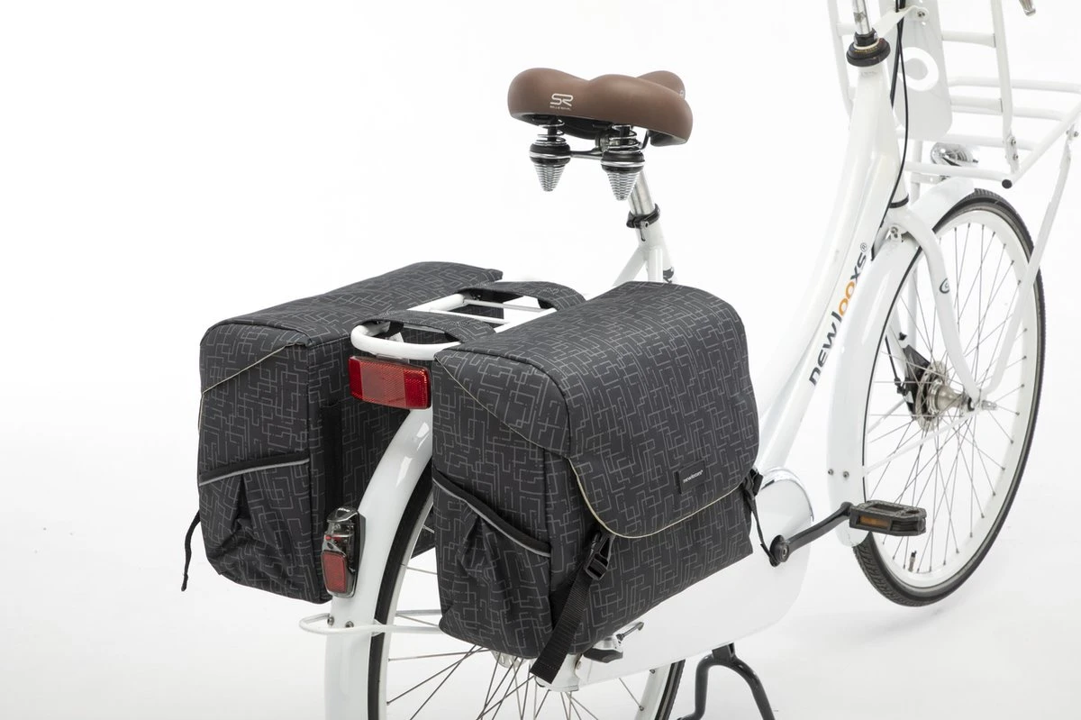 New Looxs Ivy Mondi Joy Dubbele Fietstas - 38 Liter - Zwart 8 New Looxs Ivy Mondi Joy Dubbele Fietstas - 38 Liter - Zwart - Afbeelding 6