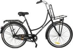 Wheelerz Omafiets Classic Eco 26 Inch Matzwart | Inclusief Voordrager