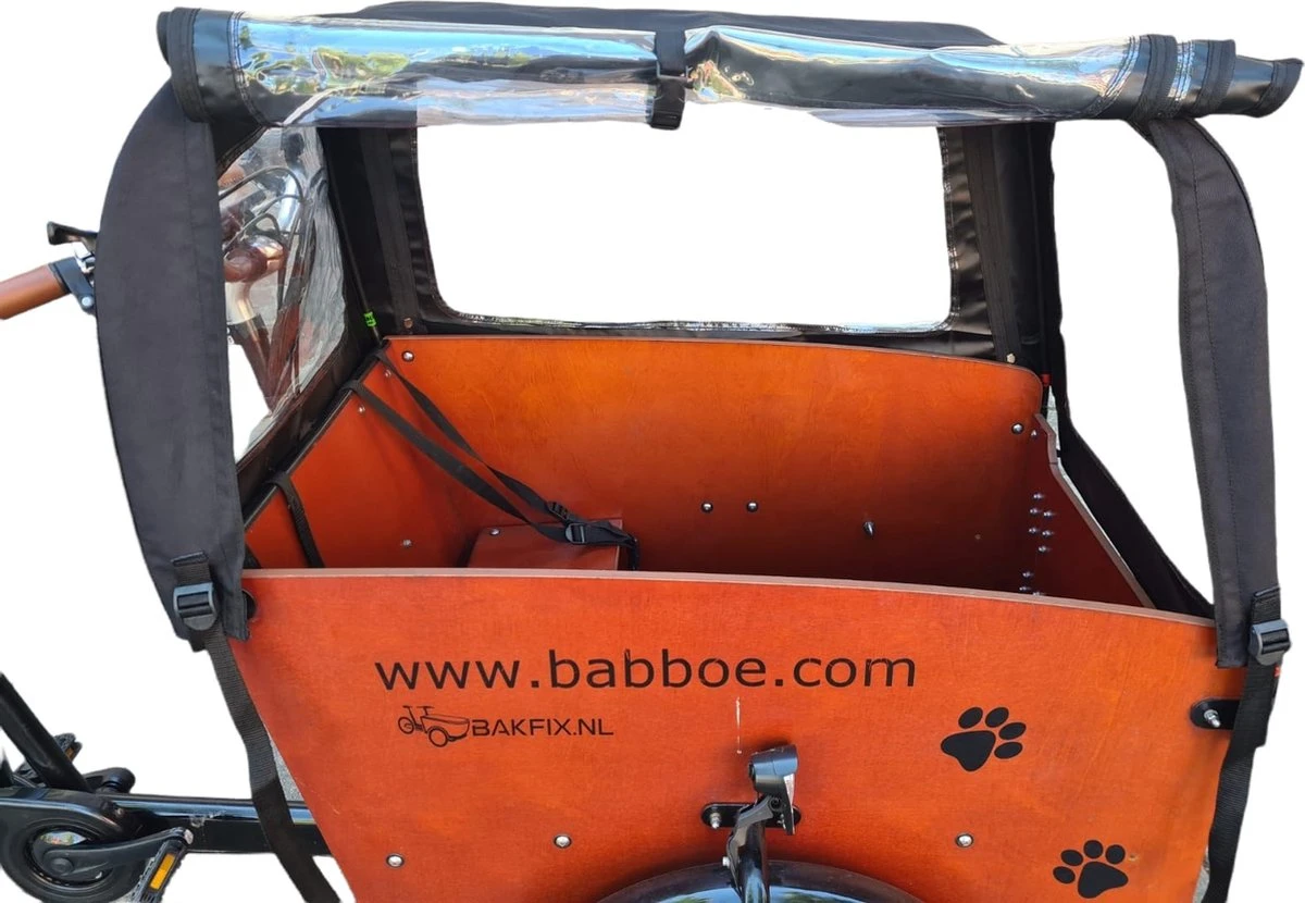 Babboe Big Regentent Bakfietshoes Kleur Zwart Bakfiets Huif (zonder Tentstokken) 5 Babboe Big Regentent Bakfietshoes Kleur Zwart Bakfiets Huif (zonder Tentstokken) - Afbeelding 3