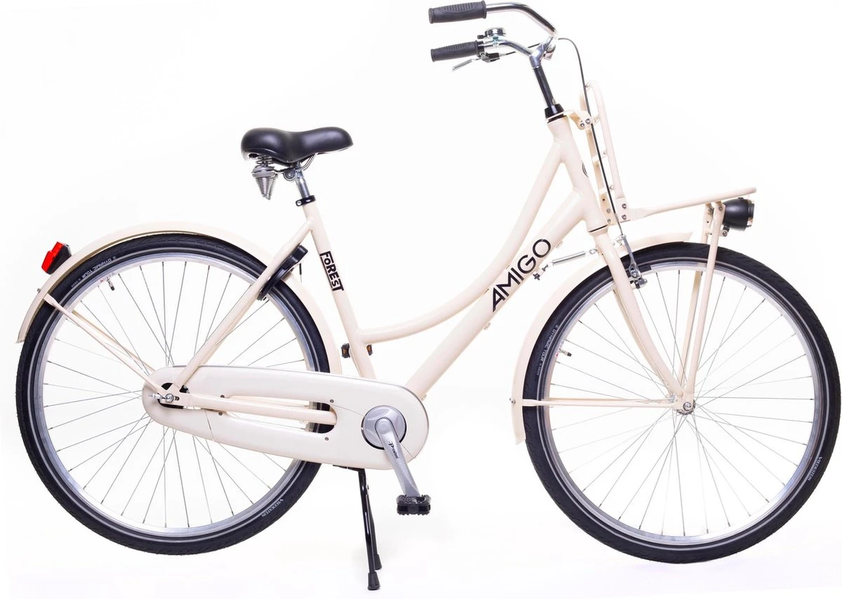 Amigo Forest - Transportfiets 28 Inch - Damesfiets Met Voordrager - Crème 3 Amigo Forest - Transportfiets 28 Inch - Damesfiets Met Voordrager - Crème