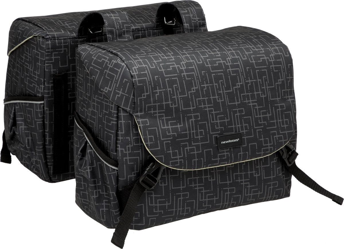 New Looxs Ivy Mondi Joy Dubbele Fietstas - 38 Liter - Zwart 3 New Looxs Ivy Mondi Joy Dubbele Fietstas - 38 Liter - Zwart