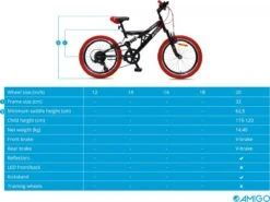 Amigo Fun Ride - Mountainbike 20 Inch - Voor Jongens En Meisjes - Met 7 Versnellingen - Zwart/Rood -Winkel Voor Fietsbenodigdheden 1200x899 4