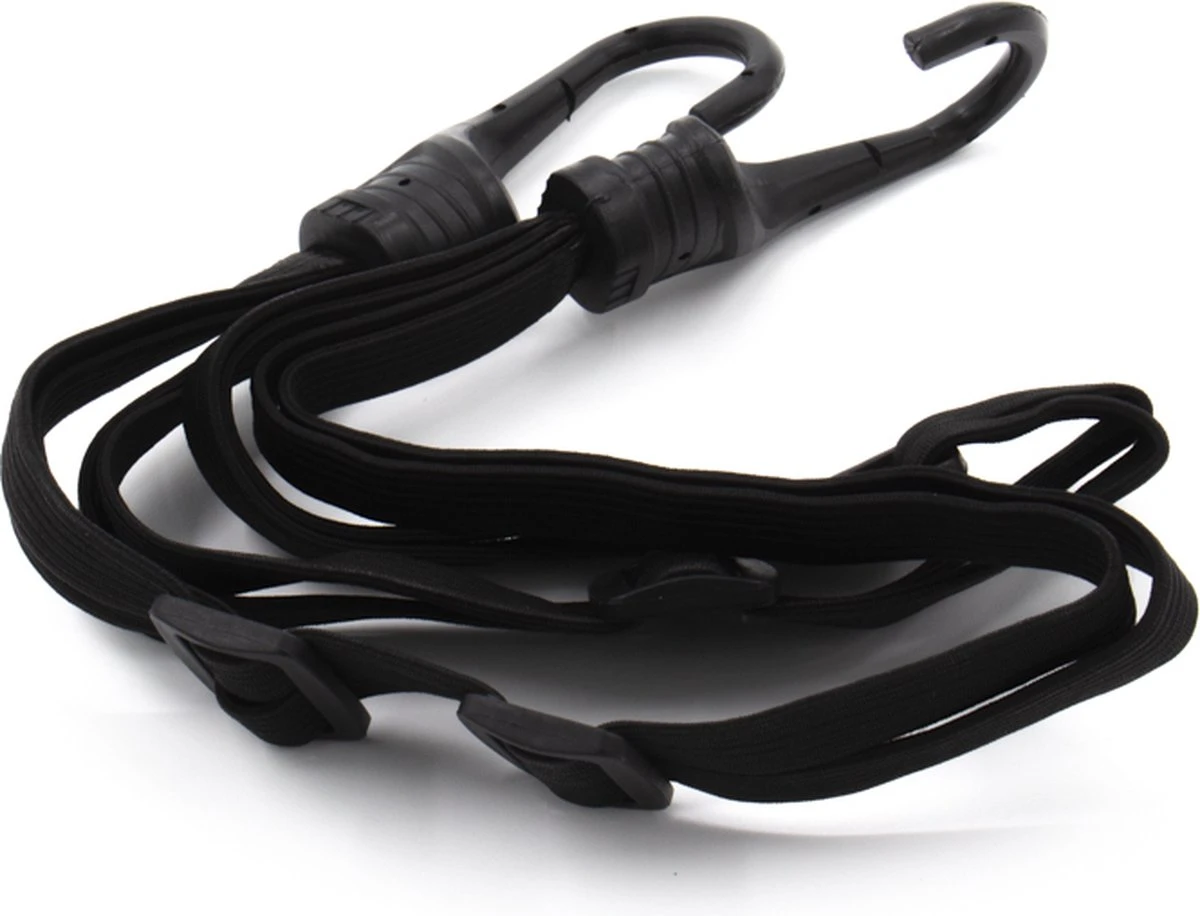 Spinbinder Voor Motor, Fiets & Scooter - Zwart - Verstelbaar Elastiek Voor Helm - Spin - Fietsbinder Met Haken - Snelbinder 60cm 5 Spinbinder Voor Motor, Fiets & Scooter - Zwart - Verstelbaar Elastiek Voor Helm - Spin - Fietsbinder Met Haken - Snelbinder 60cm - Afbeelding 3