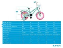 Amigo Lovely Meisjesfiets - Kinderfiets 12 Inch - Turquoise -Winkel Voor Fietsbenodigdheden 1200x920 3