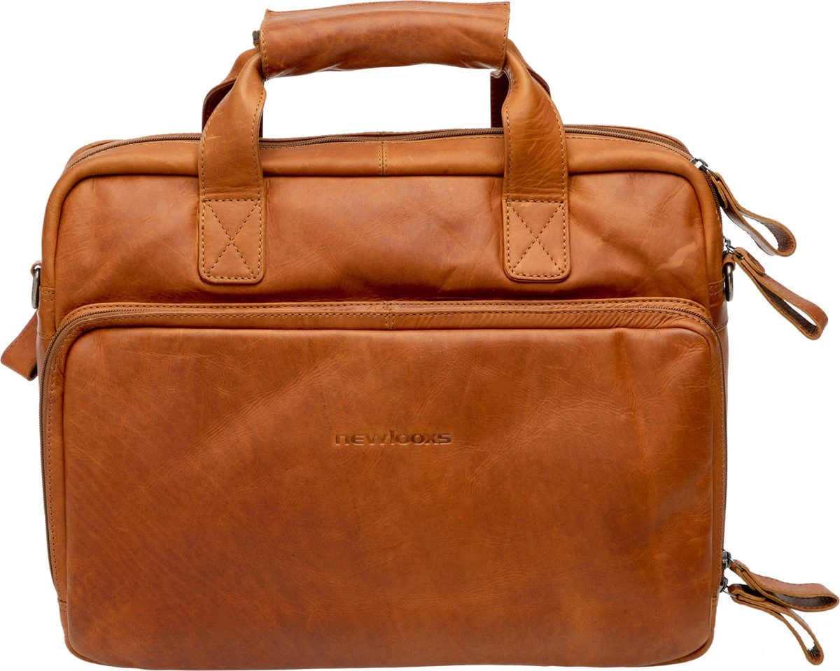 New Looxs Cali Laptoptas Fietstas - Leer - 15 Inch Laptopvak - 17 Liter - Cognac 4 New Looxs Cali Laptoptas Fietstas - Leer - 15 Inch Laptopvak - 17 Liter - Cognac - Afbeelding 2