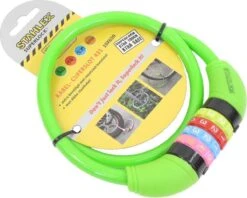 Benson Stahlex Ø10mm / 65cm Kabelslot Schlechts 230g Met Cijferslot | Het Eerste Fietsslot Voor Uw Kind | Groen