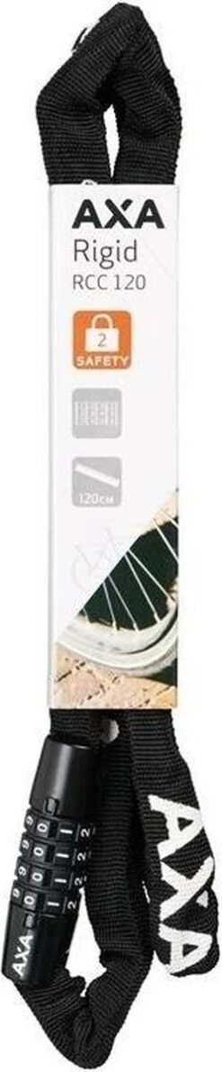 AXA Rigid RCC 120 Kettingslot - Slot Voor Fietsen – Code - 120 Cm – 3,5 Mm - Zwart -Winkel Voor Fietsbenodigdheden 249x1200