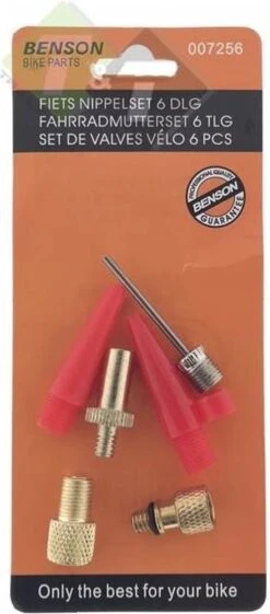 Benson Verloopnippel Set Alle Fietsventielen - Ballen - Luchtbed - 6 Delig -Winkel Voor Fietsbenodigdheden 528x1200