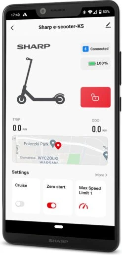 Sharp KS1AEU-B Elektrische Step - 8.5 Inch - 350W - 25km/h - Actieradius Max. 25km - Ingebouwd Display - Appbediening -Winkel Voor Fietsbenodigdheden 574x1200 2