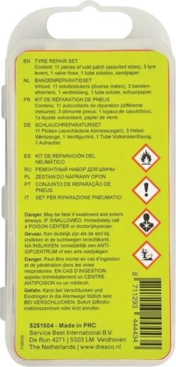Dresco Fietsbandenreparatieset - Reparatieset Fiets - 17-delig - Wit -Winkel Voor Fietsbenodigdheden 575x1200