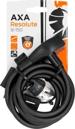 AXA Resolute 8/150 Kabelslot – Slot Voor Fietsen - Gebruiksvriendelijk - 150 Cm Lang - Diameter 8 Mm - Zwart