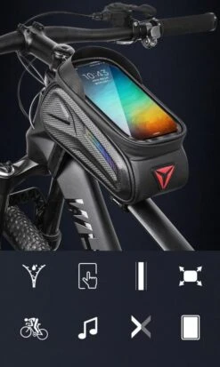 Merkloos Waterdichte Fietstas Stuur Racefiets/Mountainbike Met Smartphonehouder -Winkel Voor Fietsbenodigdheden 717x1200