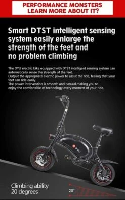 DYU D3F Opvouwbare Elektrische Fiets, Slimme Mountainbike Voor Volwassenen, 240W Aluminiumlegering Fiets Verwijderbare 36V/10Ah Lithium-ion Batterij Met 3 Rijmodi 19 DYU D3F Opvouwbare Elektrische Fiets, Slimme Mountainbike Voor Volwassenen, 240W Aluminiumlegering Fiets Verwijderbare 36V/10Ah Lithium-ion Batterij Met 3 Rijmodi -Winkel Voor Fietsbenodigdheden 749x1200