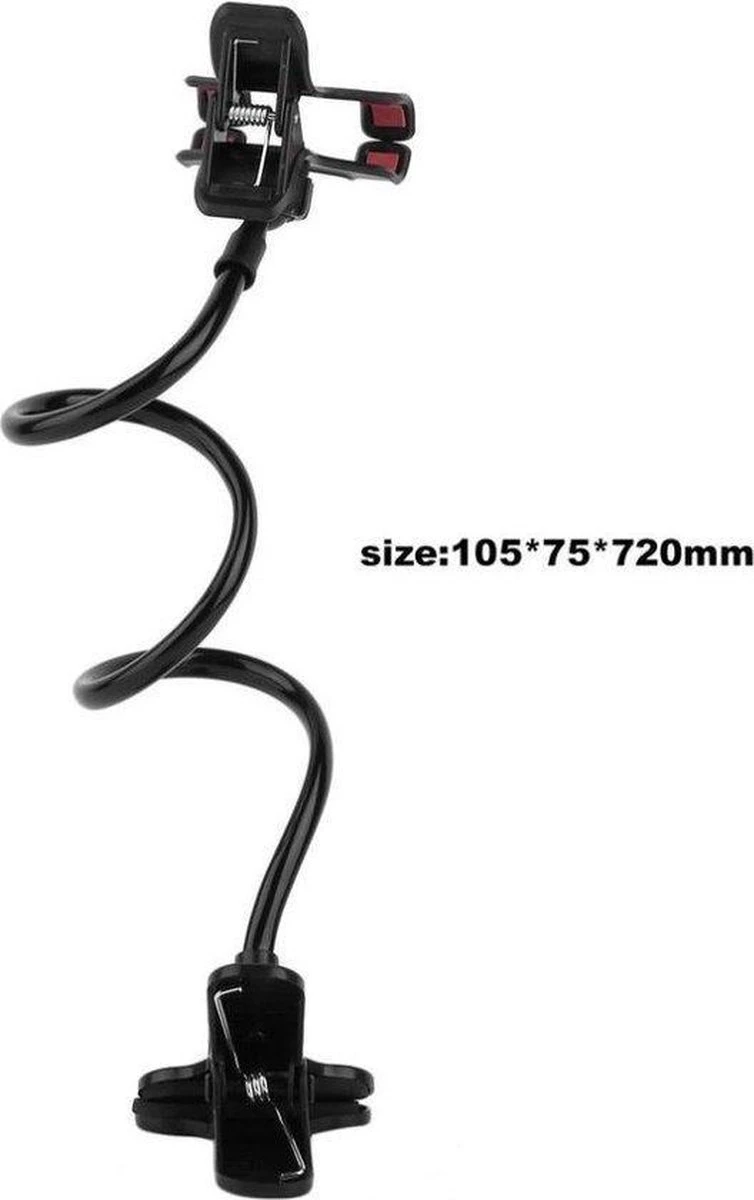 Merkloos Telefoonhouder - Universele Flexibele Telefoonhouder Met Klem - Flexibele Arm - Lazy Arm Smartphone Holder - Flexibel - Telefoon Houder - Universeel - Zwart 4 Merkloos Telefoonhouder - Universele Flexibele Telefoonhouder Met Klem - Flexibele Arm - Lazy Arm Smartphone Holder - Flexibel - Telefoon Houder - Universeel - Zwart - Afbeelding 2