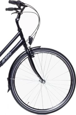 Amigo Bright - Damesfiets 28 Inch - Fiets Met 3 Versnellingen - Matzwart -Winkel Voor Fietsbenodigdheden 795x1200