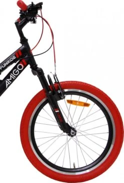 Amigo Fun Ride - Mountainbike 20 Inch - Voor Jongens En Meisjes - Met 7 Versnellingen - Zwart/Rood -Winkel Voor Fietsbenodigdheden 815x1200