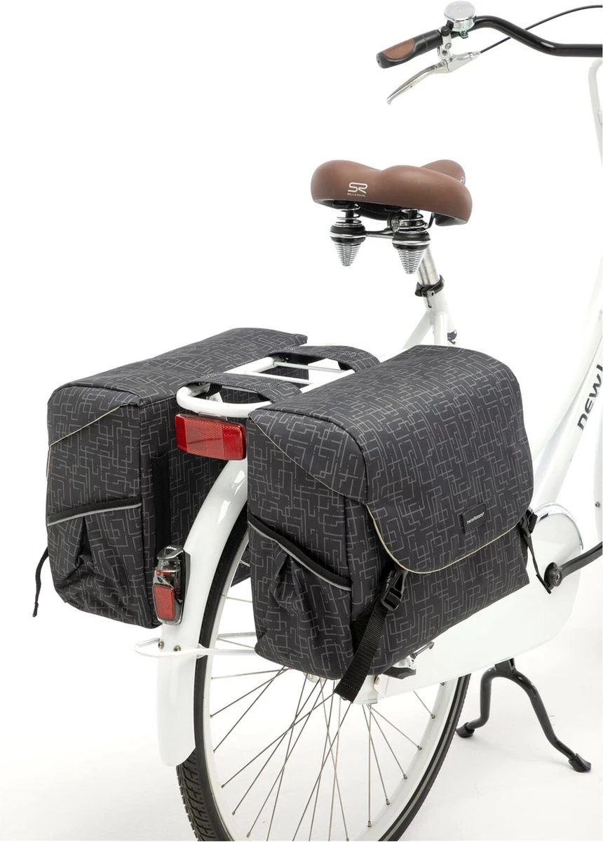 New Looxs Ivy Mondi Joy Dubbele Fietstas - 38 Liter - Zwart 4 New Looxs Ivy Mondi Joy Dubbele Fietstas - 38 Liter - Zwart - Afbeelding 2