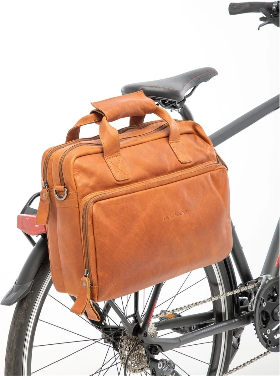 New Looxs Cali Laptoptas Fietstas - Leer - 15 Inch Laptopvak - 17 Liter - Cognac 13 New Looxs Cali Laptoptas Fietstas - Leer - 15 Inch Laptopvak - 17 Liter - Cognac - Afbeelding 11
