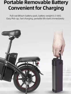 F-Wheel DYU A5 - Elektrische Vouwfiets - E Bike - 14 Inch - 7.5 Ah - 25km/u - Zwart -Winkel Voor Fietsbenodigdheden 916x1200